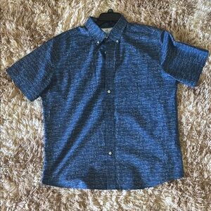 Southern Tide Blue Performance Shirt with Fish Print